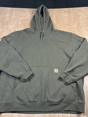 Carhartt Mens Loose Fit Army Green Long Sleeve Pullover Hoodie Size 3XL